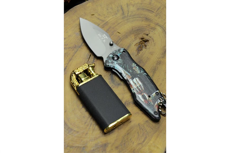Kruvazör 14 cm Buck Usa Mini Çakı ve Ejderha Çakmak