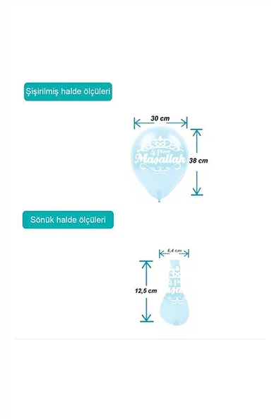 Süpertrend 41 Kere Maşallah Baskılı Karışık Renk Balon 11" - 3