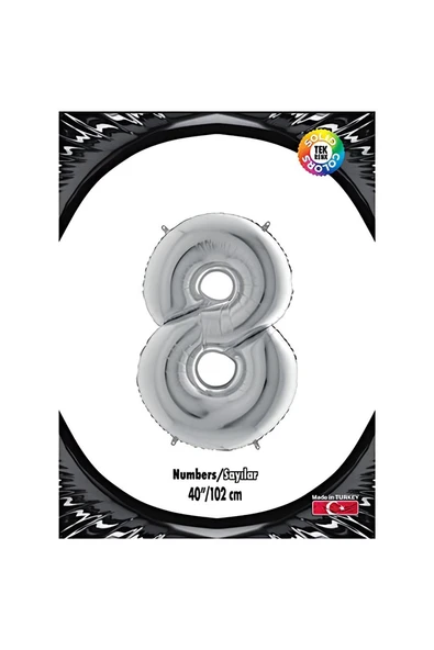 Süpertrend 8 Rakam Gümüş Folyo Balon 40"