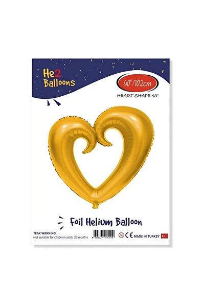 Süpertrend Altın İçi Boş Kalp Folyo Balon 40"