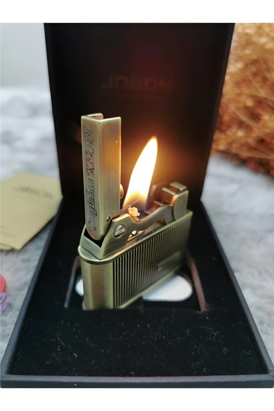 Kruvazör Alsepeteavm Eskitme Gold Taşlı Benzinli Jet Çakmak Bx148