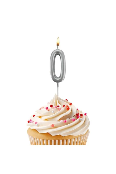 Süpertrend Silver Stick Numeral Candles 7cm No: 0