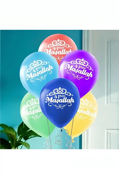 Süpertrend 41 Kere Maşallah Baskılı Karışık Renk Balon 11"