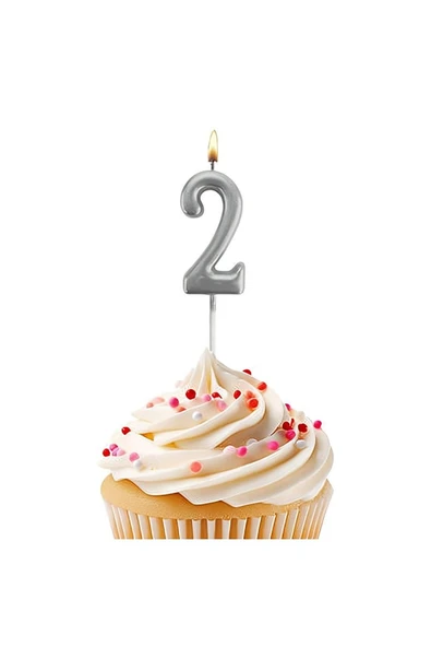 Süpertrend Silver Stick Numeral Candles 7cm No: 2