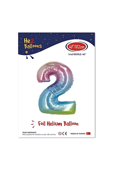 Süpertrend 2 Rakam Rainbow Folyo Balon 40"