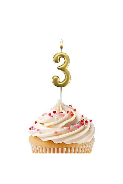 Süpertrend Gold Stick Numeral Candles 7cm No: 3