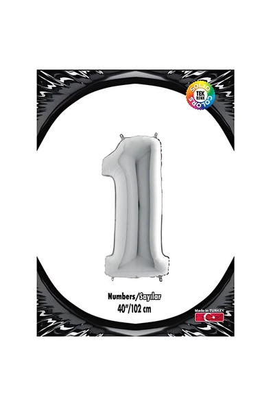 Süpertrend 1 Rakam Gümüş Folyo Balon 40"