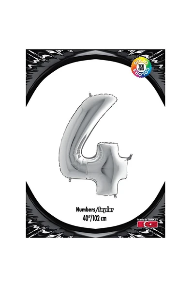 Süpertrend 4 Rakam Gümüş Folyo Balon 40"