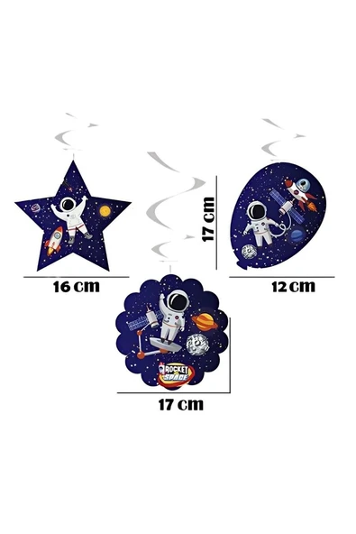 Süpertrend Rocket Space Paper Swirl Decoration - 3