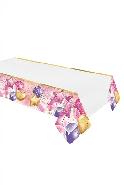 Süpertrend Flying Balloons Pink Plastic Table Cover