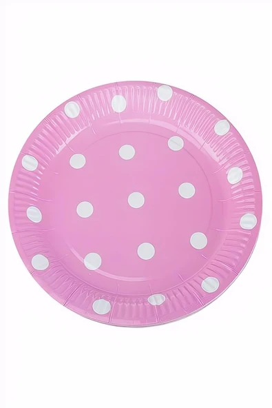Süpertrend Pink Polka Dot Paper Plates