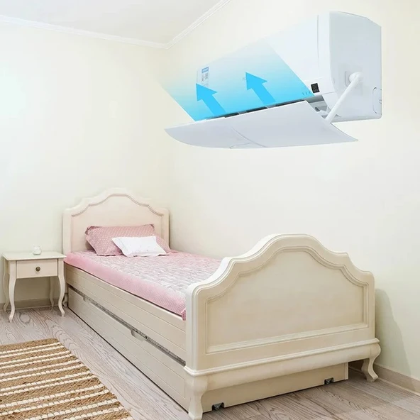 Ayarlanabilir Klima Hava Yönlendirici Aparat, 58-102cm, ABS Malzeme, Beyaz, Kolay Montaj - 7
