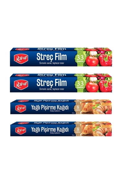 Kruvazör  Roll-up Streç Film Ve Pişirme Kağıdı 4 Parça Ekonomik Mutfak Seti 4