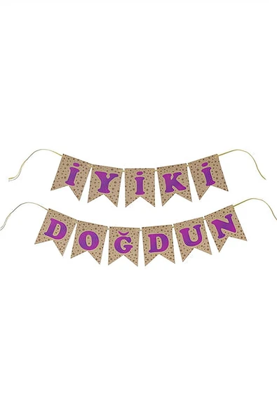 Süpertrend Kraft İyi Ki Doğdun Banner with Purple Letters - 2