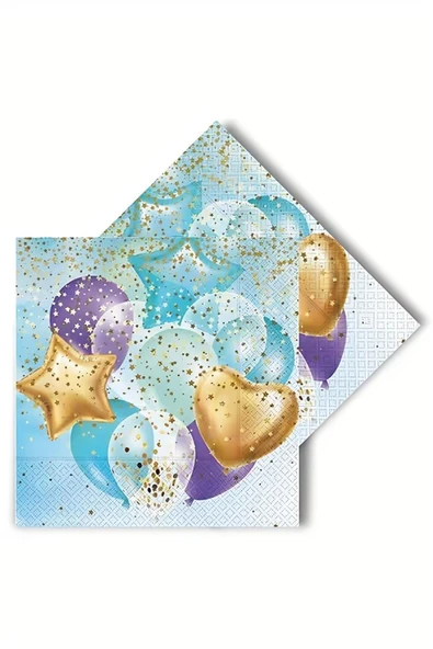 Süpertrend Flying Balloons Paper Napkins Blue