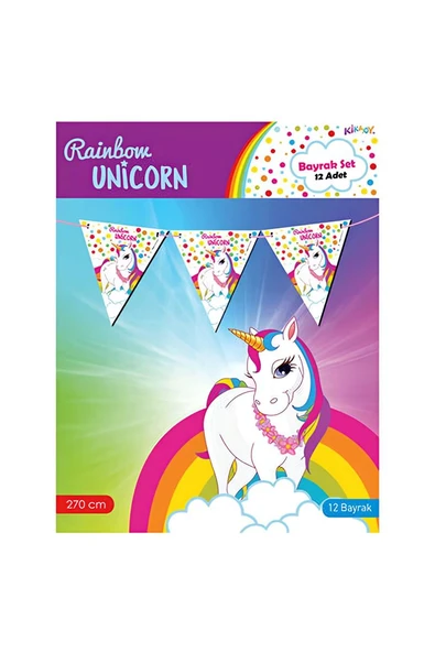 Süpertrend Rainbow Unicorn Triangle Flag Banner