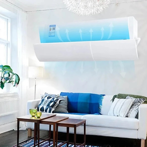 Ayarlanabilir Klima Hava Yönlendirici Aparat, 58-102cm, ABS Malzeme, Beyaz, Kolay Montaj - 6