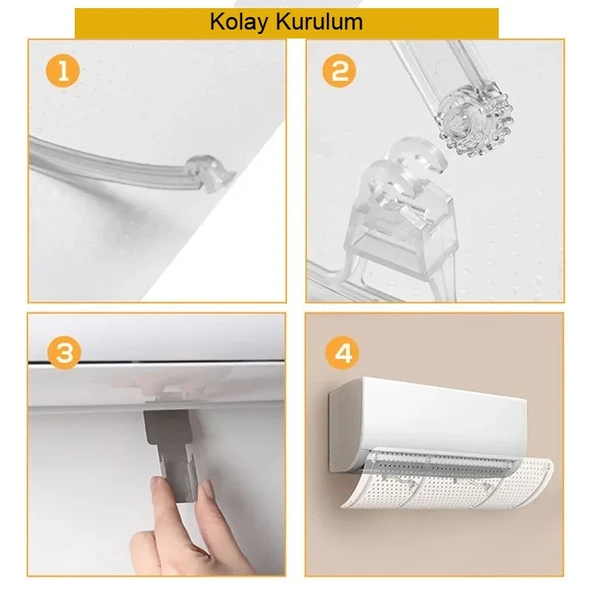 Şeffaf Klima Hava Yönlendirici Anti-Doğrudan Üfleme 4 Mevsim 90x27cm Modern Tasarım - 3