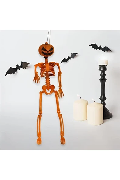 Süpertrend Halloween Plastik İskelet Dekor - Balkabağı