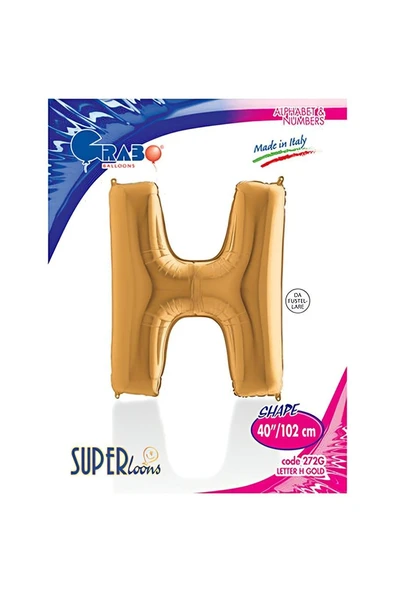 Süpertrend H Harf Grabo Altın Folyo Balon 40"