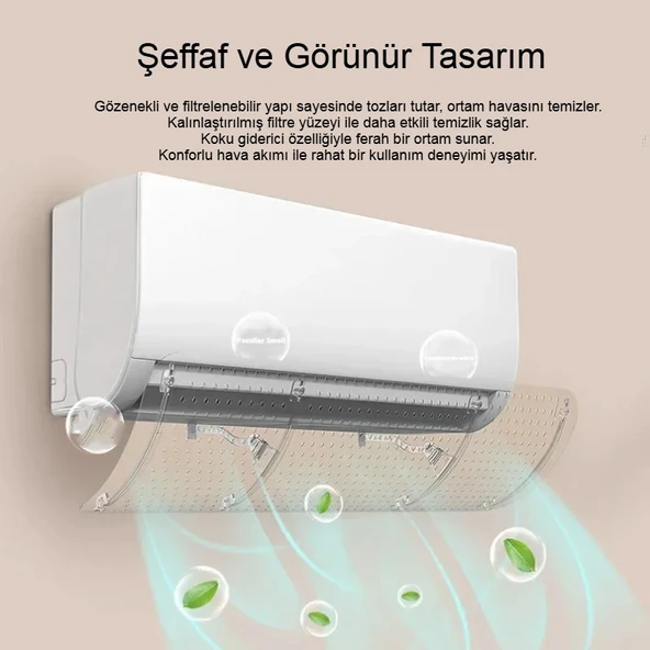Şeffaf Klima Hava Yönlendirici Anti-Doğrudan Üfleme 4 Mevsim 90x27cm Modern Tasarım - 7
