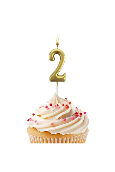 Kruvazör Gold Stick Numeral Candles 7cm No: 2