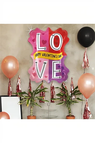 Süpertrend Valentine Love Color Block Grabo Folyo Balon 29"