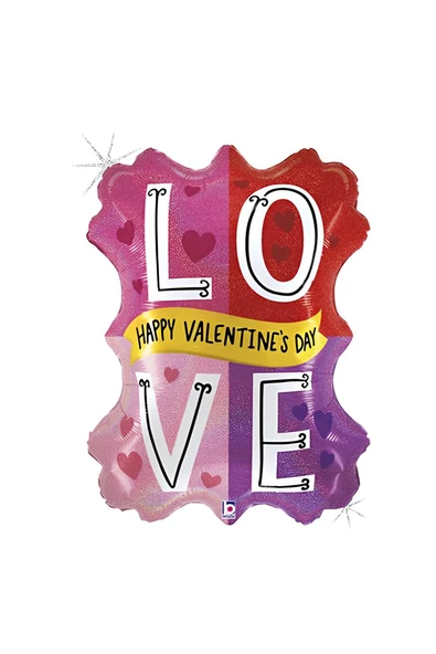 Süpertrend Valentine Love Color Block Grabo Folyo Balon 29" - 2