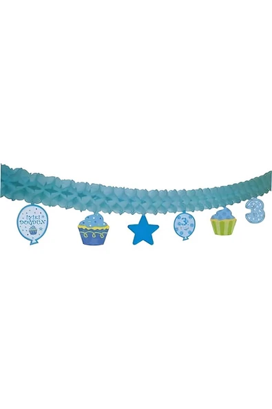 Kruvazör 3rd Birthday Paper Garland Decorations