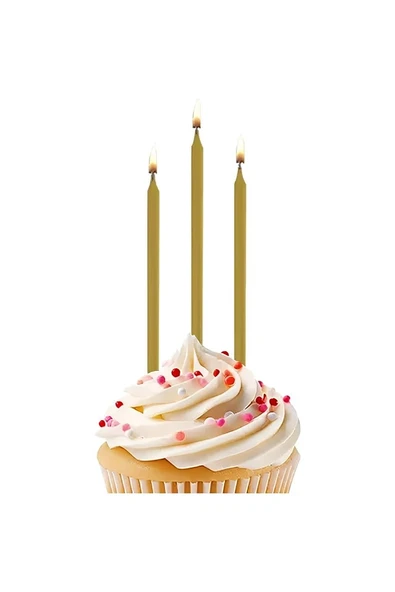 Süpertrend Metallic Gold Birthday Candles