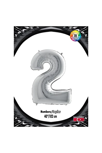 Kruvazör 2 Rakam Gümüş Folyo Balon 40"