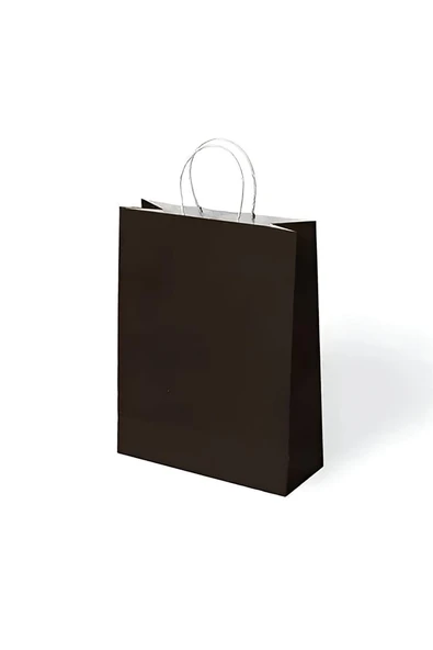 Süpertrend Siyah Büküm Saplı Kraft Çanta 25x31cm