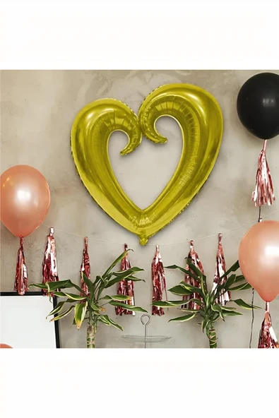 Kruvazör Altın İçi Boş Kalp Folyo Balon 40"