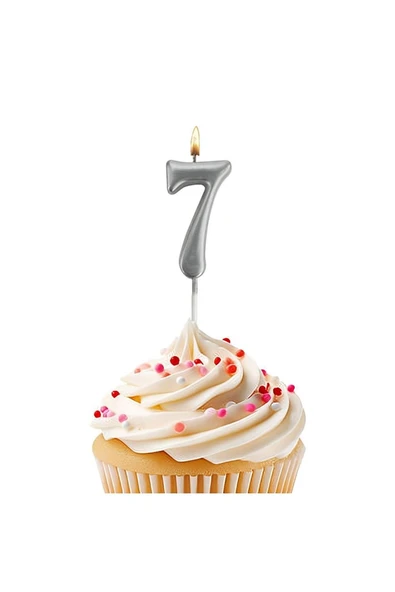 Kruvazör Silver Stick Numeral Candles 7cm No: 7