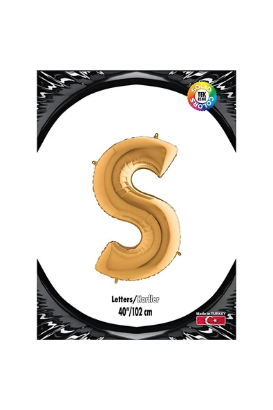Süpertrend S Harf Altın Folyo Balon 40"