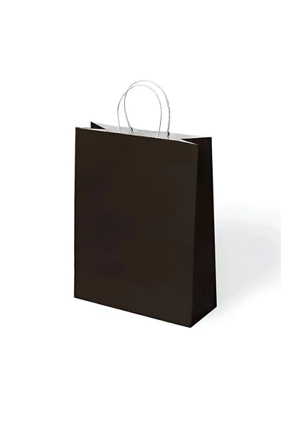 Süpertrend Siyah Büküm Saplı Kraft Çanta 31x41cm