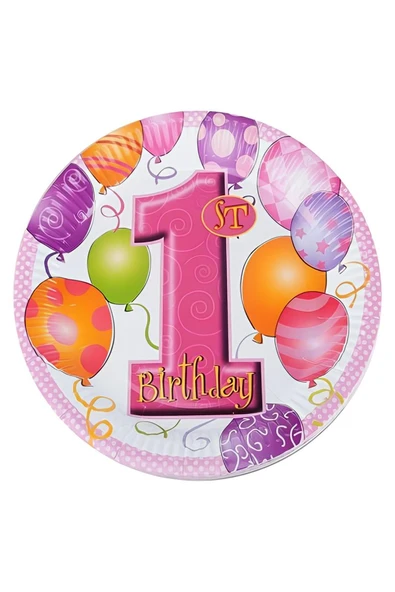 Kruvazör Balloons Paper Plates Pink