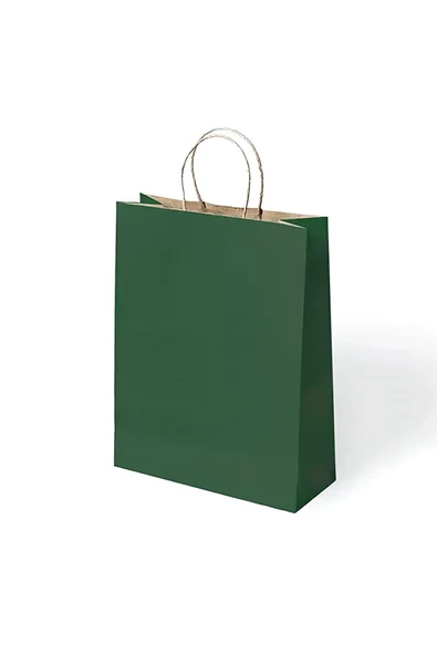 Süpertrend Yeşil Büküm Saplı Kraft Çanta 31x41cm