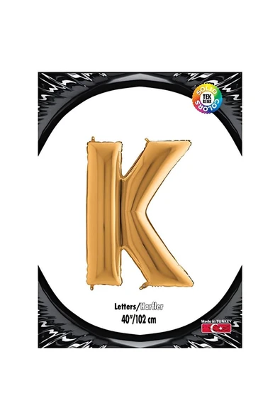 Kruvazör K Harf Altın Folyo Balon 40"