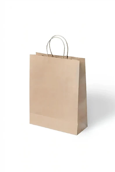Kruvazör Naturel Büküm Saplı Kraft Çanta 31x41cm