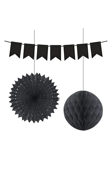 Kruvazör Black Paper Decoration Set - 3pcs