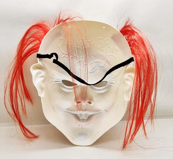 Süpertrend Kızıl Saçlı Joker Palyaço Maskesi - 3