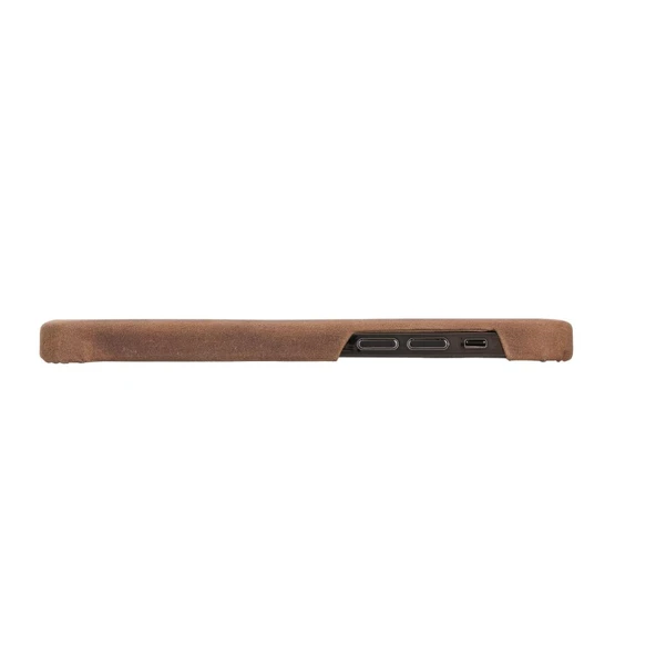 Apple iPhone 12 Pro Uyumlu Deri Arka Kapak F360 G2 Antik Kahve - 5