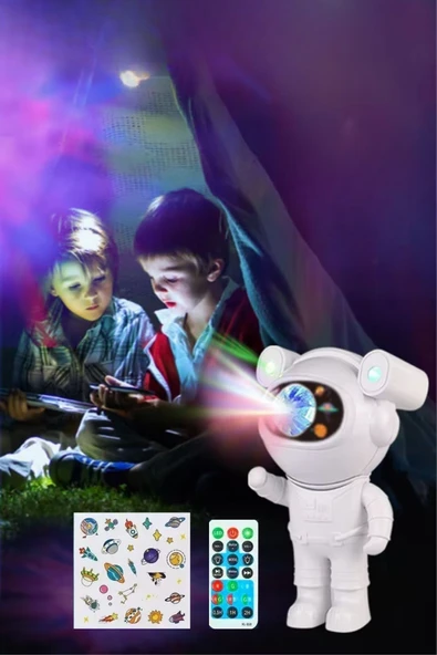 BUFFER Stickerlı ,Kumandalı ASTRONOT Model Gece Lambası - 6