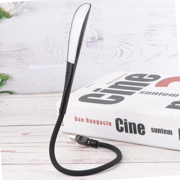 BUFFER USB Girişli 14 Ledli 3 Kademeli Dokunmatik Masa/Kitap Okuma Lambası Ledi Siyah - 3