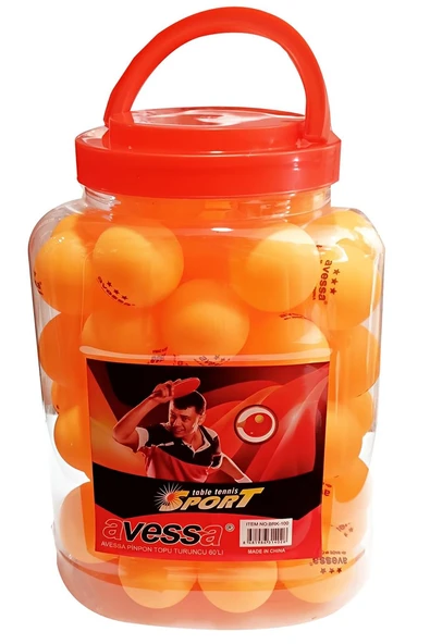 Kruvazör AVESSA PP-100 3 STARTURUNCU PİNPON TOPU KAVANOZDA 60 LI