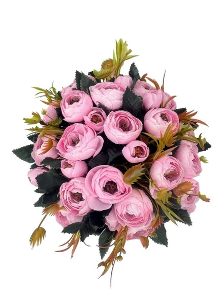 Nettenevime Yapay Çiçek Krem Antik Saksıda Pembe Erengül 23cm - Resim 8