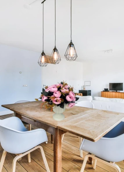 Nettenevime Yapay Çiçek Krem Antik Saksıda Pembe Erengül 23cm - Resim 6