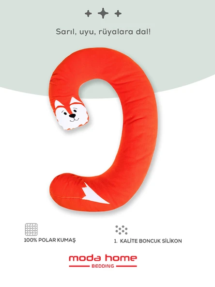 Çocuk oyun ve uyku yastığı-aktivite yastığı 1.sınıf lüks Polar kumaş (TİLKİ) - 2