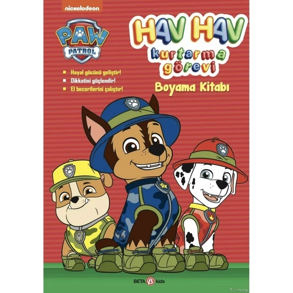 Çocuk Eğitici Paw Patrol Hav Hav Kurtarma Görevi Boyama Kitabı ürün görseli 1